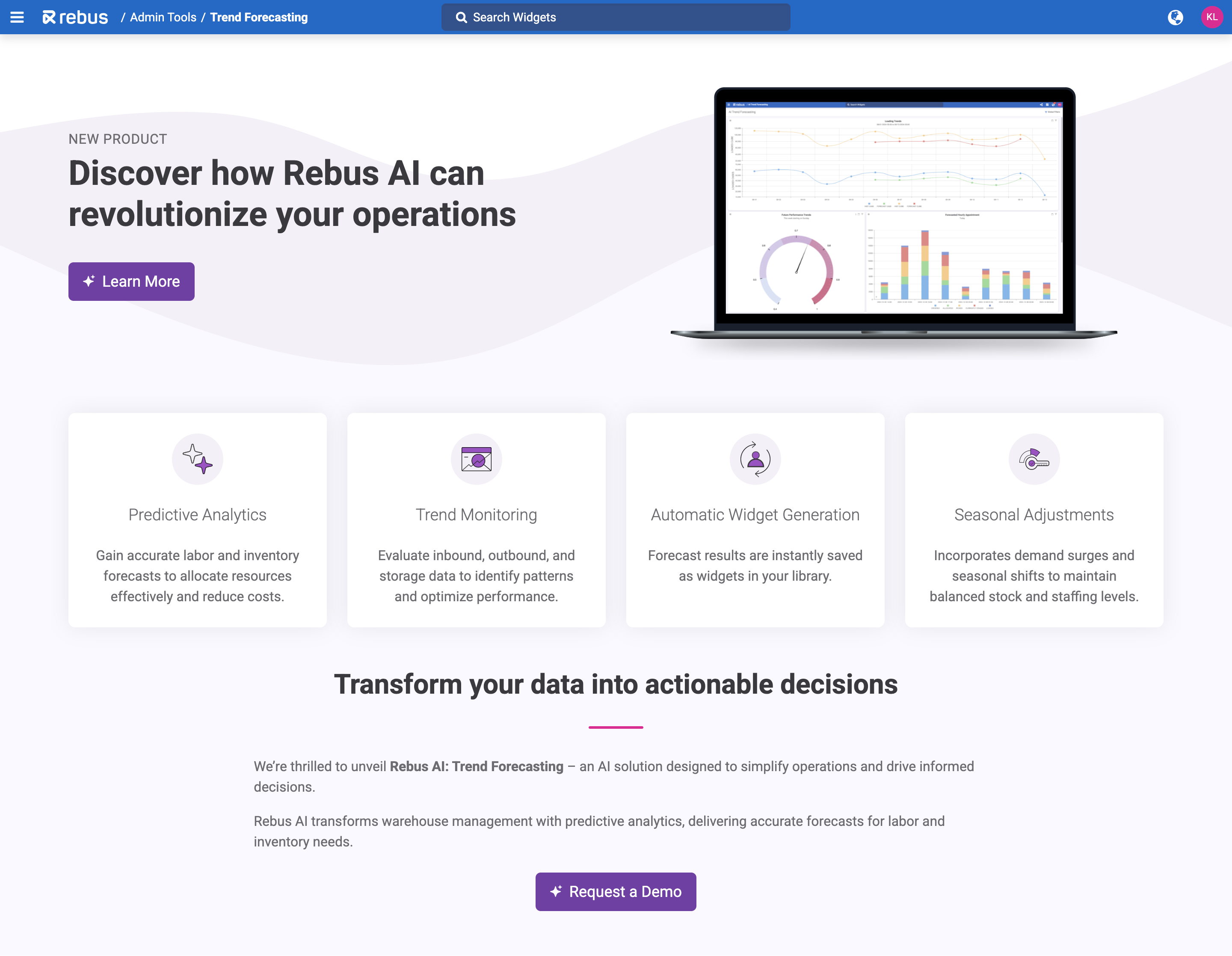 Rebus AI trend forecasting introduction and feature overview